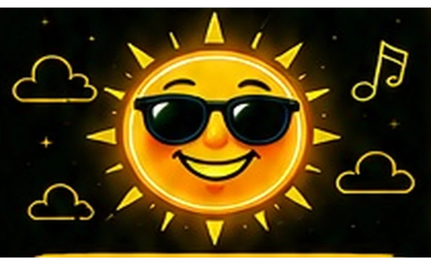 Smiling sun with sunglasses