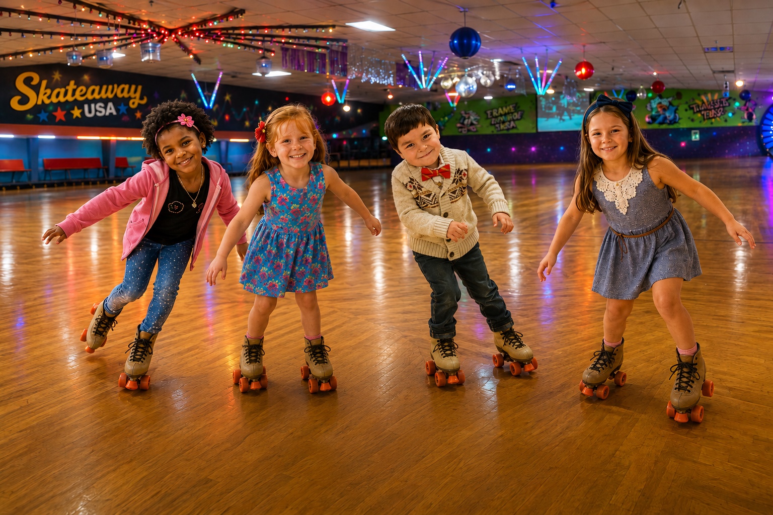 Children enjoying EduSKATE at Skate Away USA